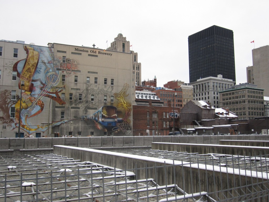A Chinese scroll and a subway train reflecting a blazing flame