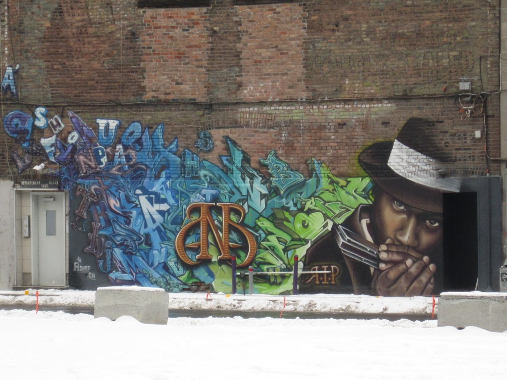 A man of pure style blows out a tune of blue and green letters