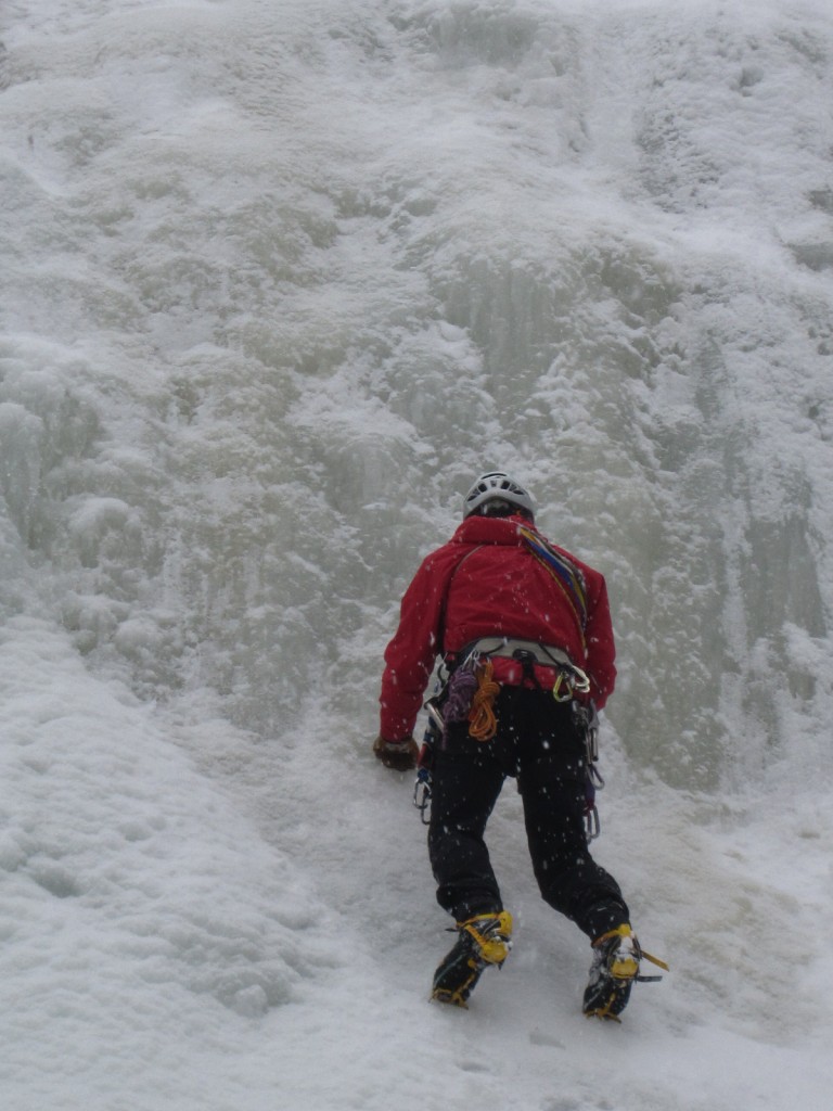 Ice climber on Arethusa Falls