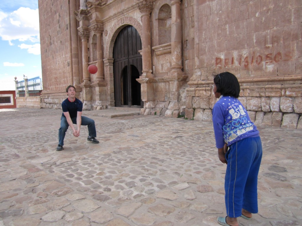 In the tiny Peruvian village of Pukara, we made a very special friend: a little girl who was just looking for someone to play volleyball with her. Needless to say, we obliged! 